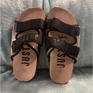 Justice girls slides, size 13
